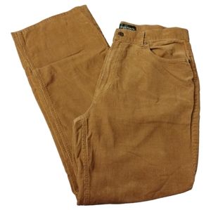Lauren Ralph Lauren Tan Trousers in Full Length Corduroy with Straight L…